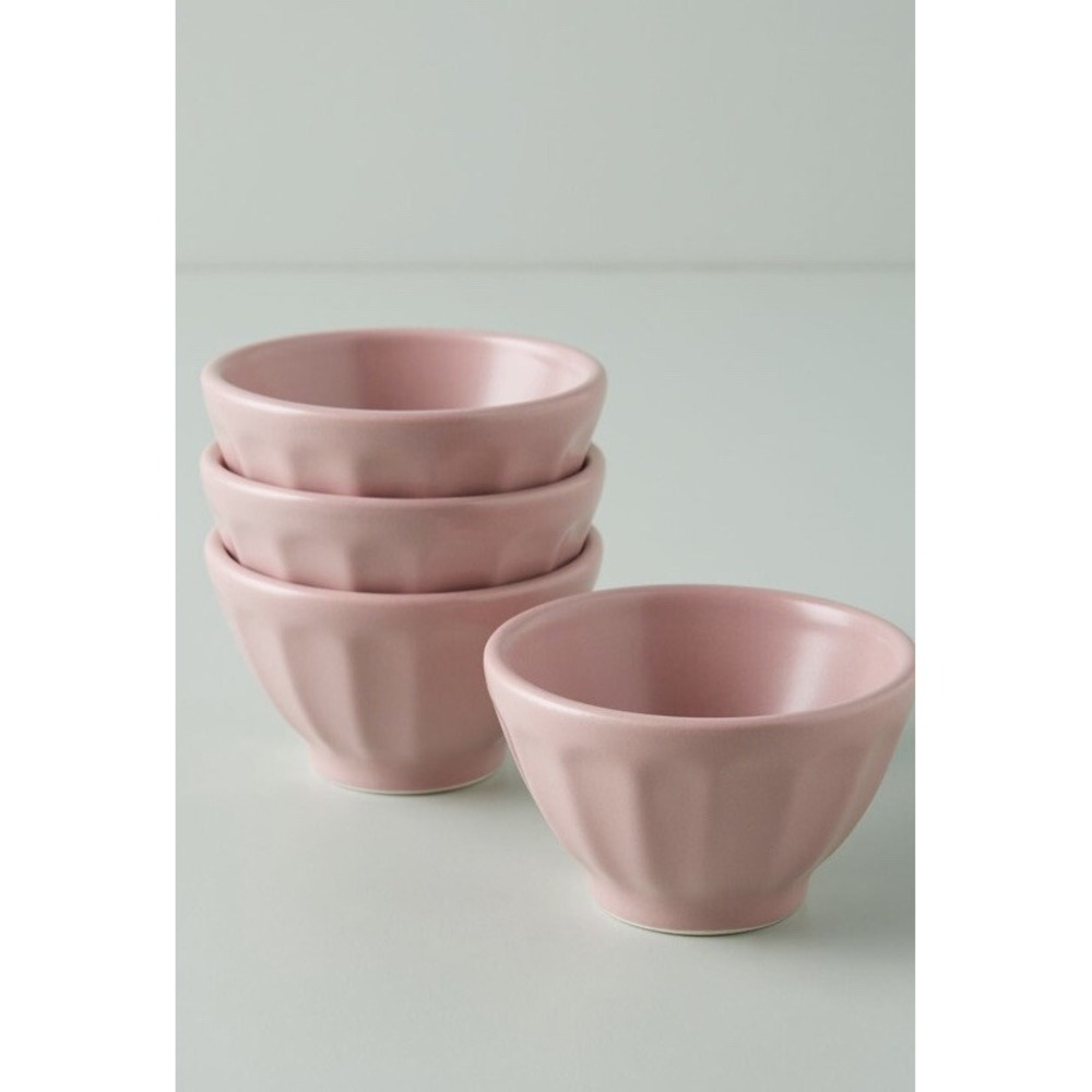 Anthropologie Mini Matte Latte Bowls Set of 4 New Fawn‎ Color Discontinued